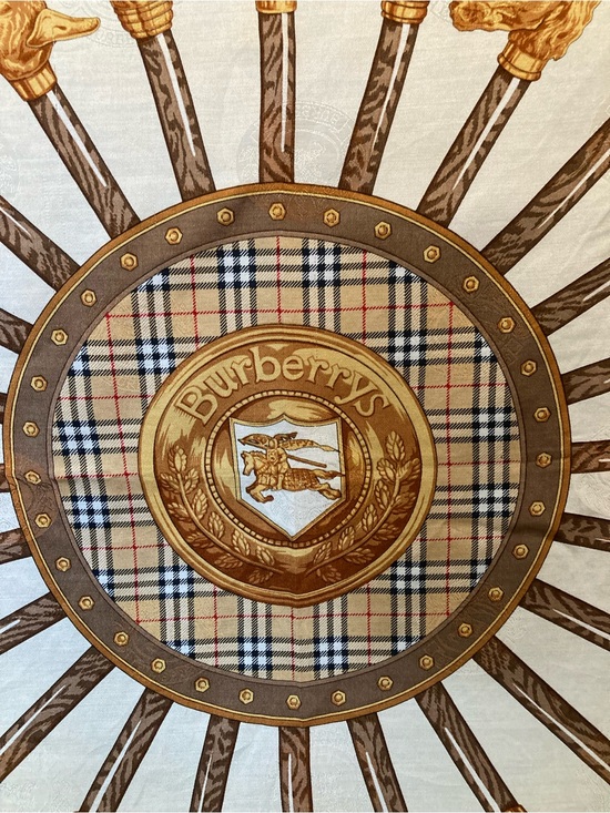 Burberry Accessories - Burberry Silk Scarf in Beige, Brown, Gold